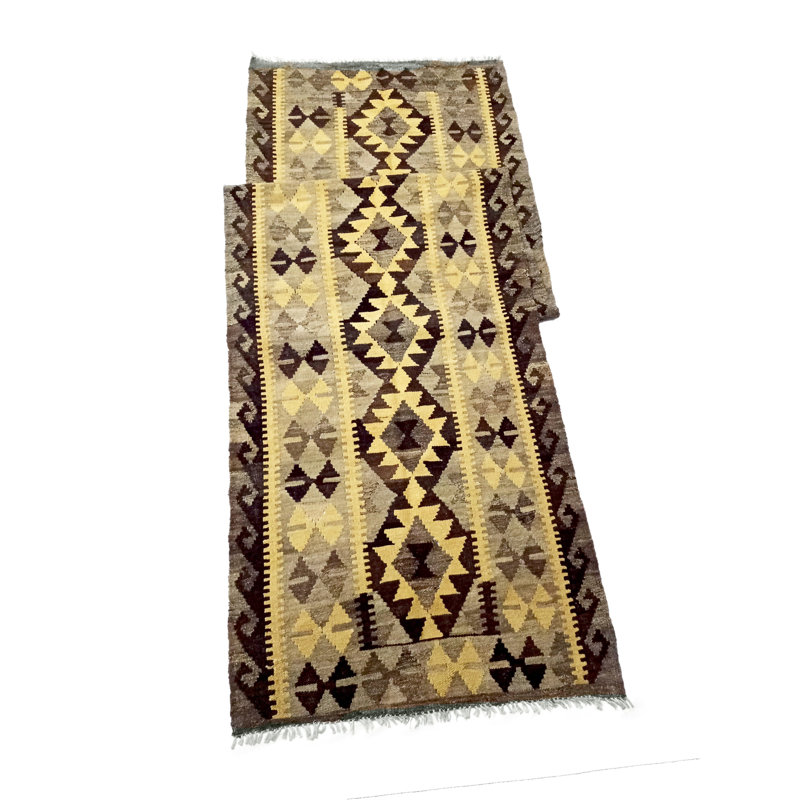 Runner Rinehart Geometric Hand Woven 110cm X 380cm Area Rug