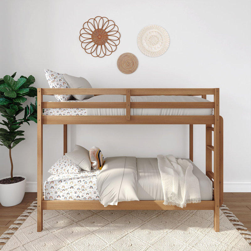 Lit superposé standard avec échelle au bout, Naturel texturé, Simple sur simple