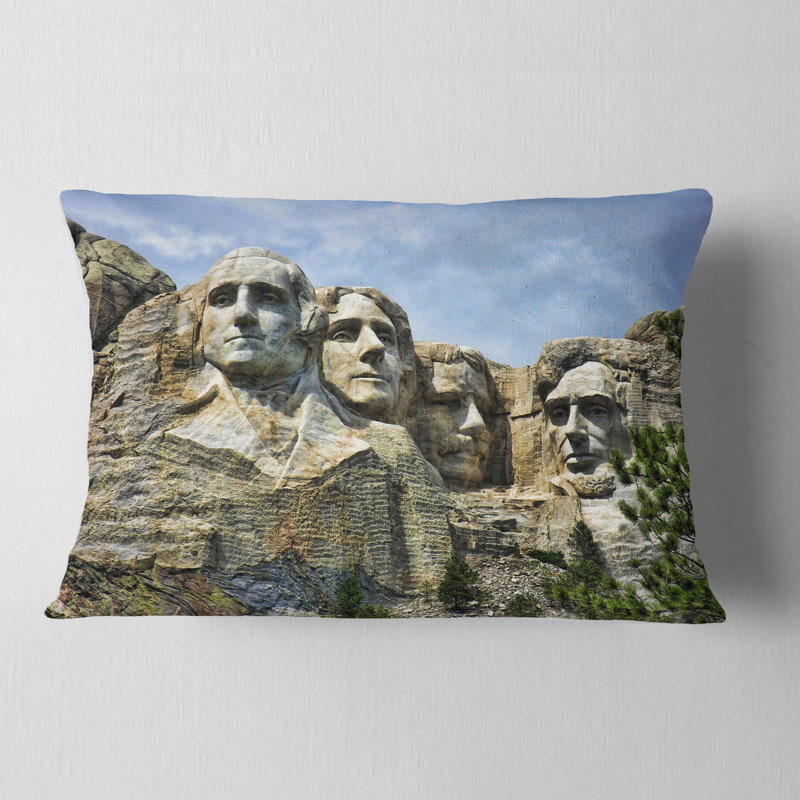 Coussin décoratif photographie de paysage «Mount Rushmore South Dakota» Schafer Designart
