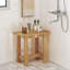 Tabouret de douche imperméable en teck de 20 po pour pieds de rasage intérieur et extérieur
