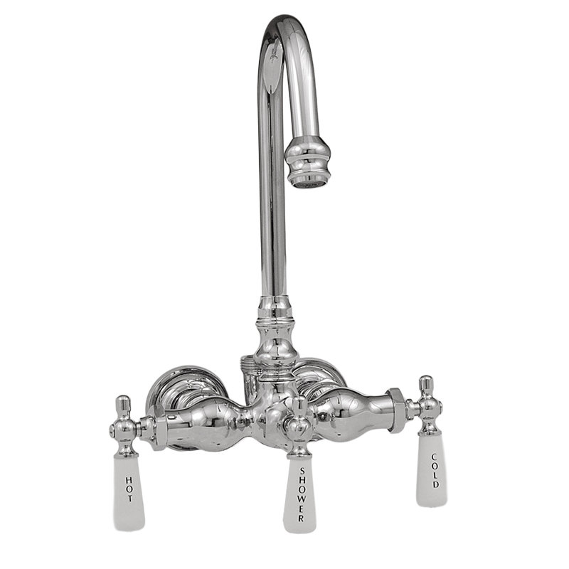 Tub Mount Gooseneck Diverter Faucet by Strom Living, Chrome