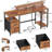 61" Desk With LED Light & Power Outlets, Reversible Computer Table With File Cabinet & Drawer, White Gaming Desk Writing Table With Dual Monitor Stand, For Home/Office-414579642