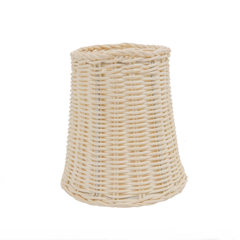 Abat-jour empire en rotin, H 6 po x l 5,8 po x P 5,8 po