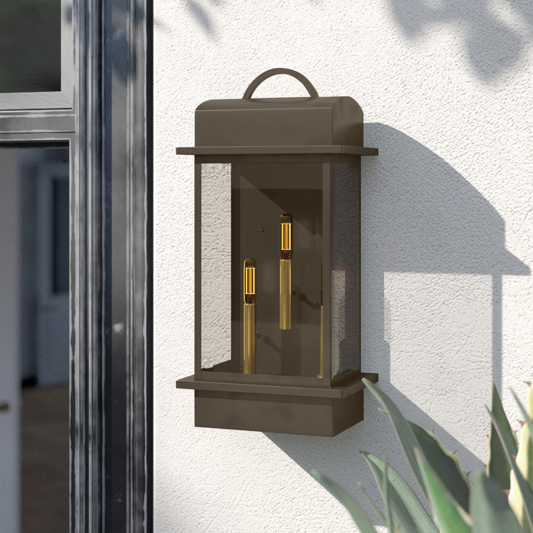 3 - Bulb 19.62" H Beveled Glass Outdoor Wall Lantern Freeport Park® Fixture 