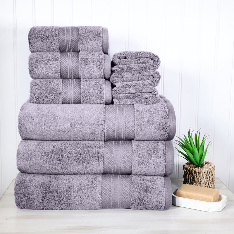 Finnian Plush Heavyweight, 100% Turkish Towel Collection, Wisteria, 9 Piece Towel Set