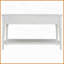 Table basse antique blanche rétro avec 3 tiroirs Tablette inférieure - Assemblage rapide en bois de pin massif pour le salon-316626401
