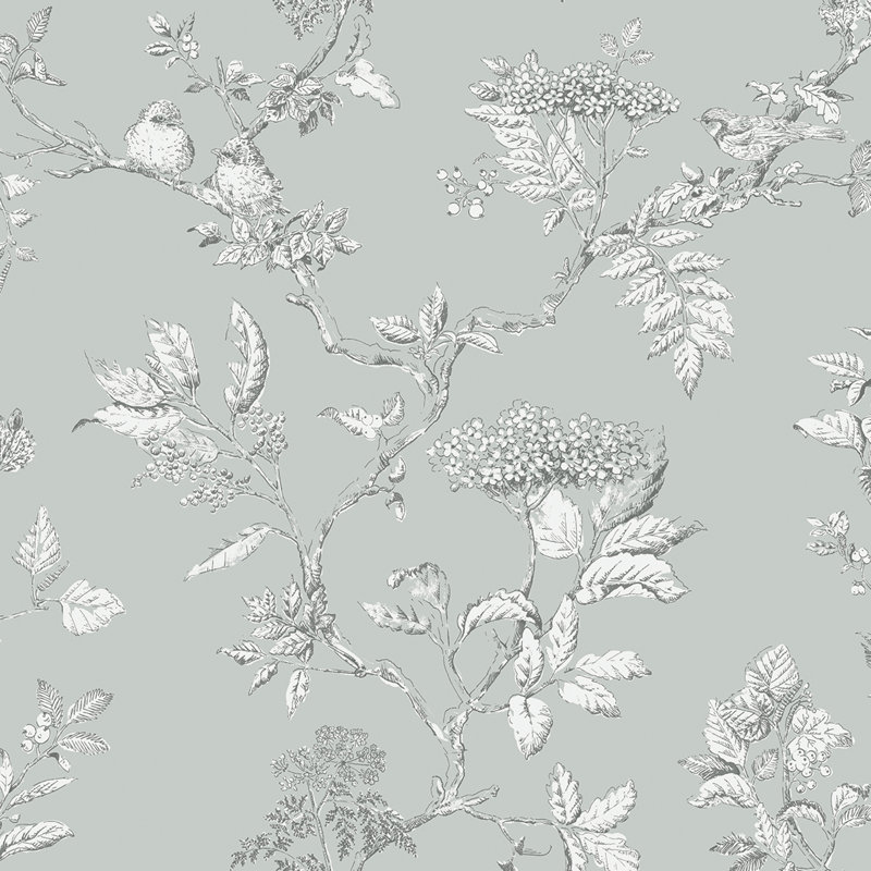 Laura Ashley Elderwood Wallpaper Roll, Duck Egg