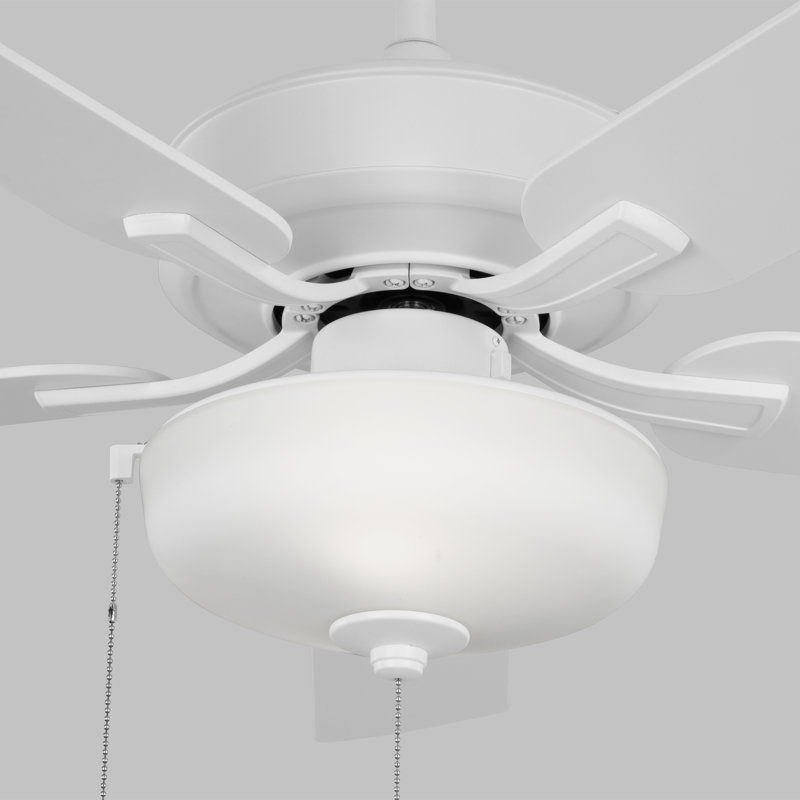 Ventilateur de plafond de 52 po avec éclairage à DEL, Blanc mat, Blanc mat