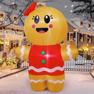 Bonhomme de pain d'épice de Noël 6,7 pi avec DEL intégrées