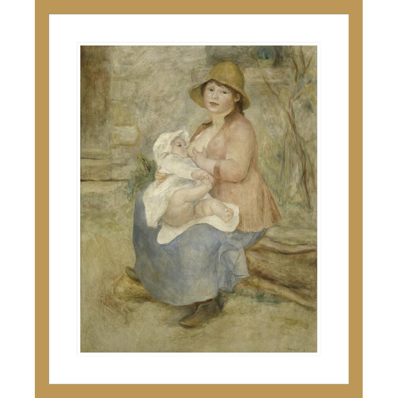 Maternité par Pierre-Auguste Renoir, impression giclée encadrée, H 28,54 po x l 23,5 po