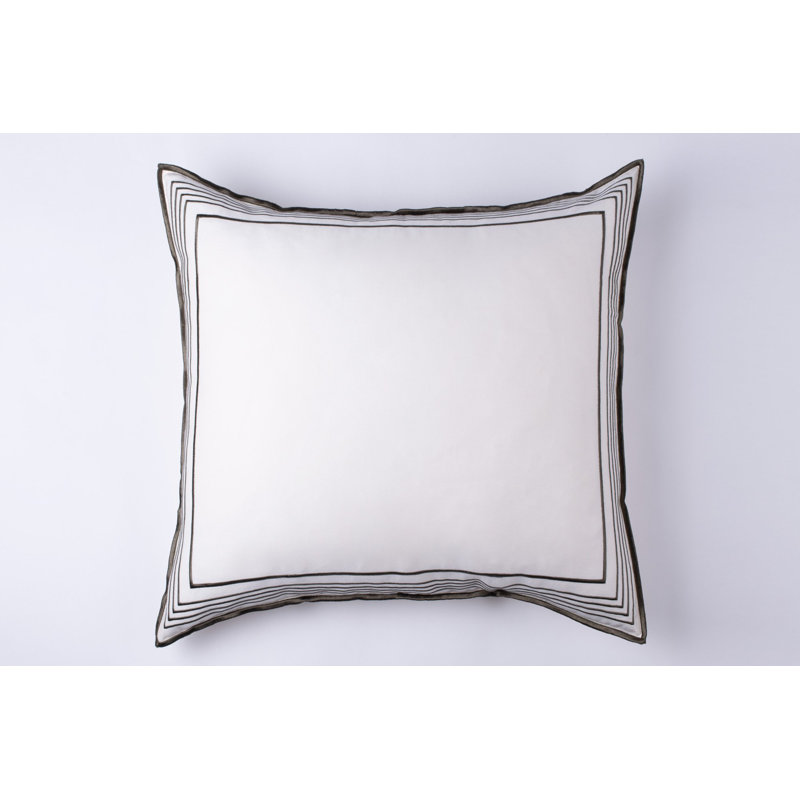 Taie décorative 100% coton Erlea, Euro, Blanc / laurier