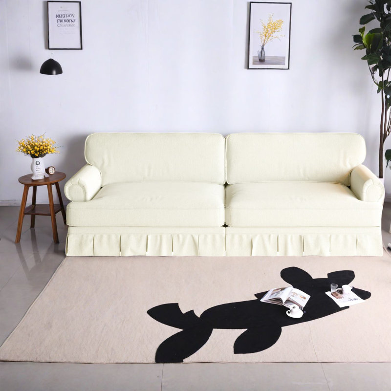 Spacious Mid Century Sofas, Chenille Elegance For Apartment & Office