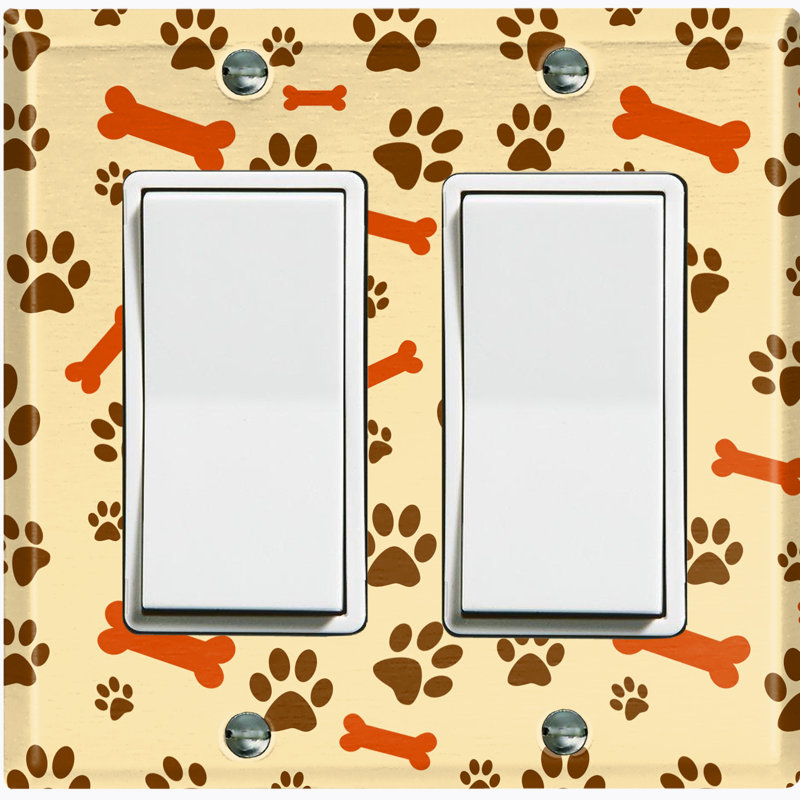 Patterned 2 - Gang Toggle Light Switch Standard Wall Plate