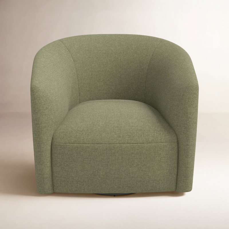 Fauteuil demi-tonneau Marita, Lin laurier texturé Zuma