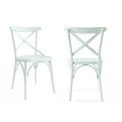 Ensemble de chaises élégantes (2 pièces), bois blanc Thonet, 16,5 po x 35,0 po x 17,7 po | 100% bois Thonet, épaisseur: 0,7 pouce | Parfait pour la salle à manger ou la cuisine, design élégant et durable