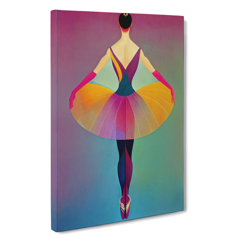 Pop Art Ballerina No.3 - Wrapped Canvas, 50cm H x 35cm W x 3cm D