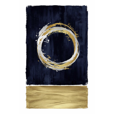 Bleu marine et cercle doré abstrait 2