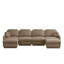 Canapé en forme de U, canapé à assise profonde avec repose-pieds mobile, coussins ronds exquis et coussins de dossier matelassés