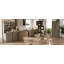 Garde-manger autoportant de style campagnard, avec portes de grange classiques et tablettes intérieures réglables, avec tiroirs pratiques-129855879
