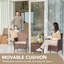 Ensembles de meubles de patio 3 pièces en osier de rotin PE avec table (brun / beige)
