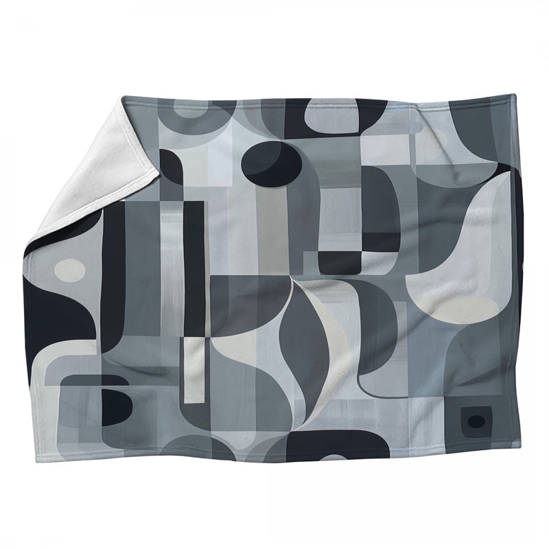 Jeté en molleton Modern Abstract - Jetés abstraits pour canapés ou lits, L 60 po x l 50 po