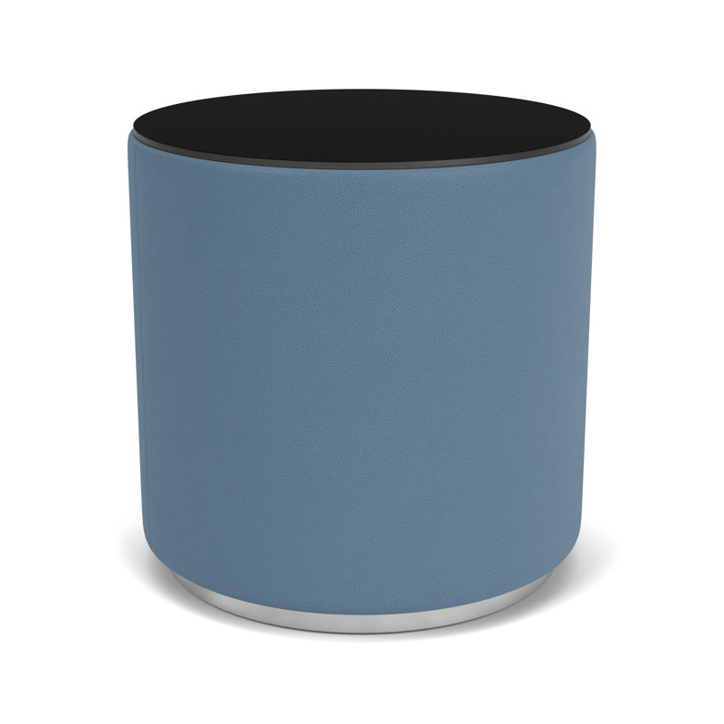 Table de réception avec plateau en stratifié Darsey, 20", Nuit noire, Argent; ouvert bleu carrière