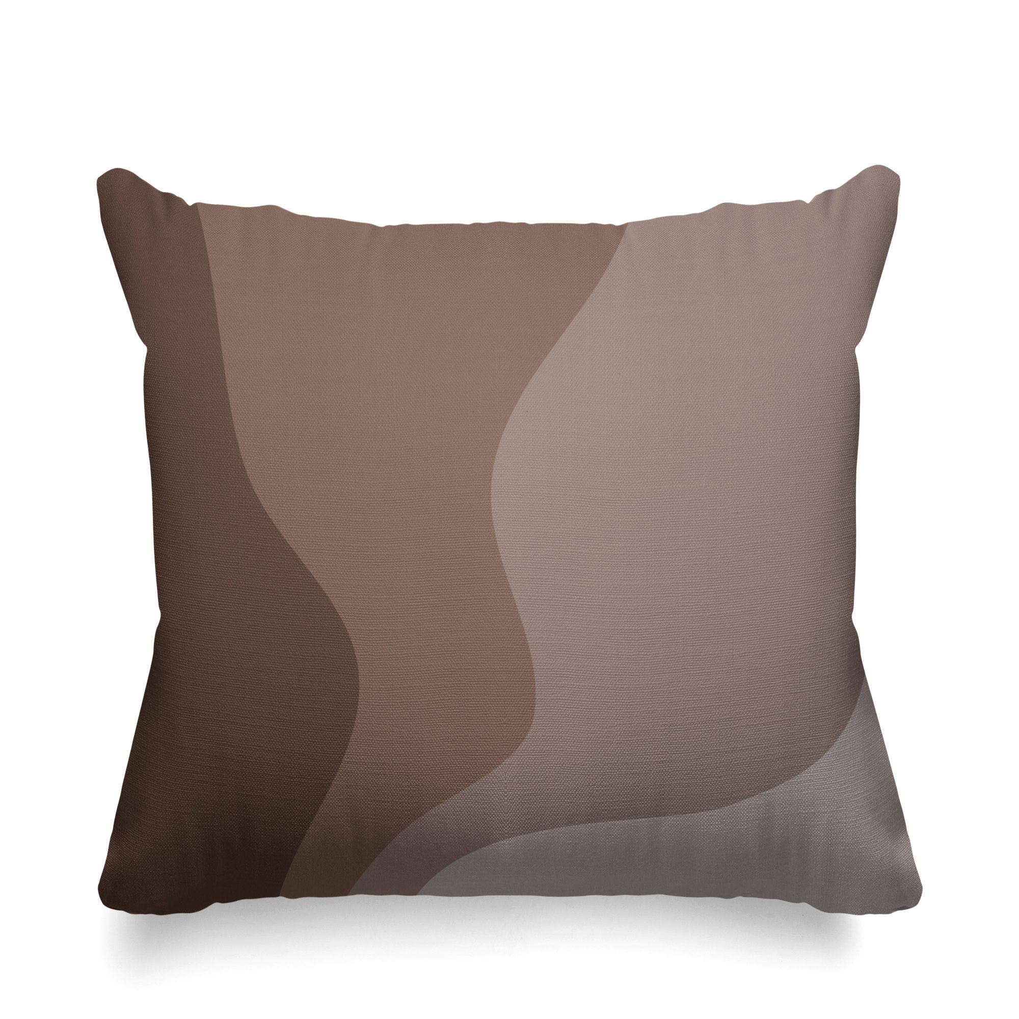 Bunko Ombre Indoor/Outdoor Throw Pillow, 17" x 17", Beige, Square