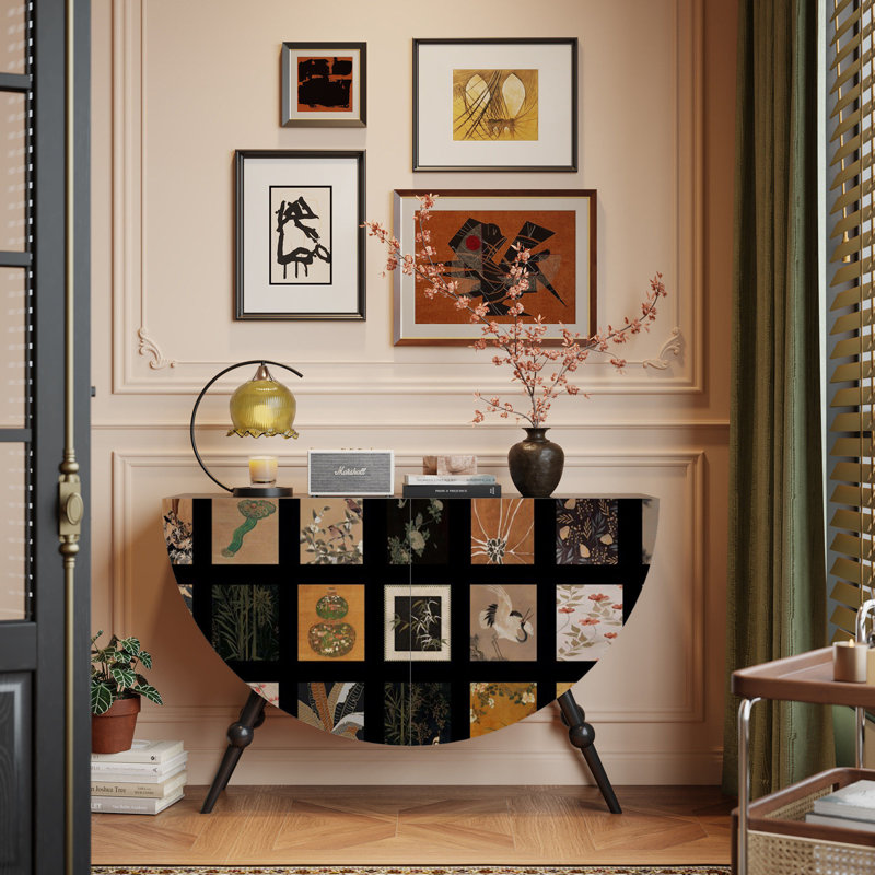 Buffet décoratif à 2 portes en bois massif