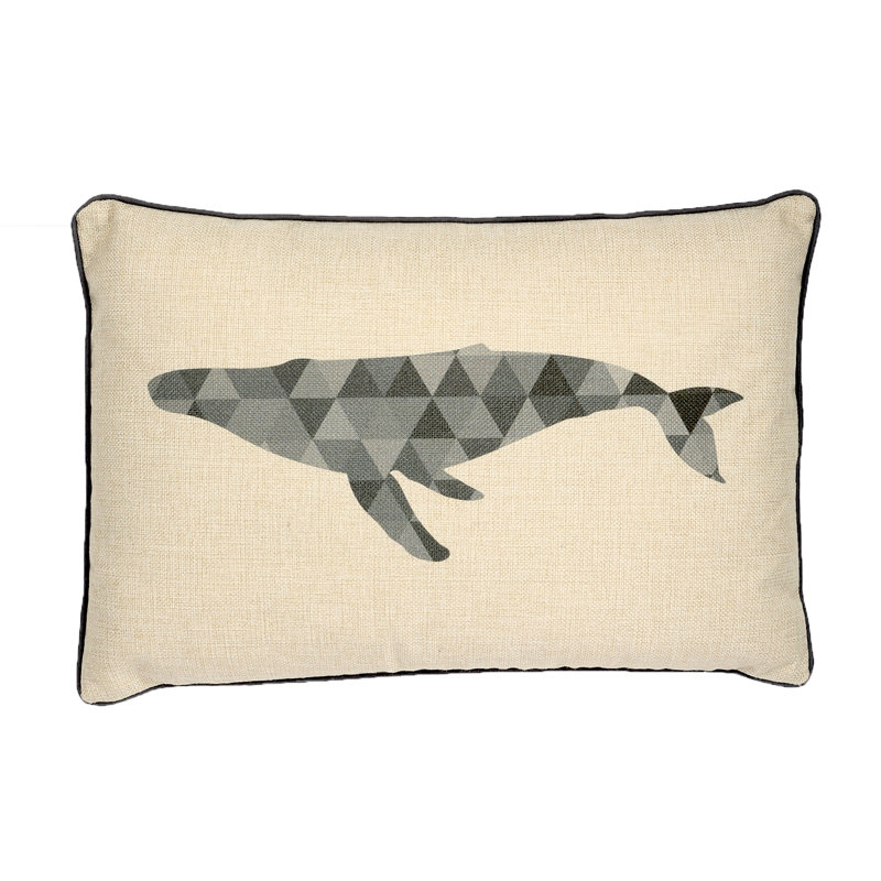 Housse et insert de coussin décoratif Summerside, Gris, Plumes, 12 po x 18 po x 5,5 po