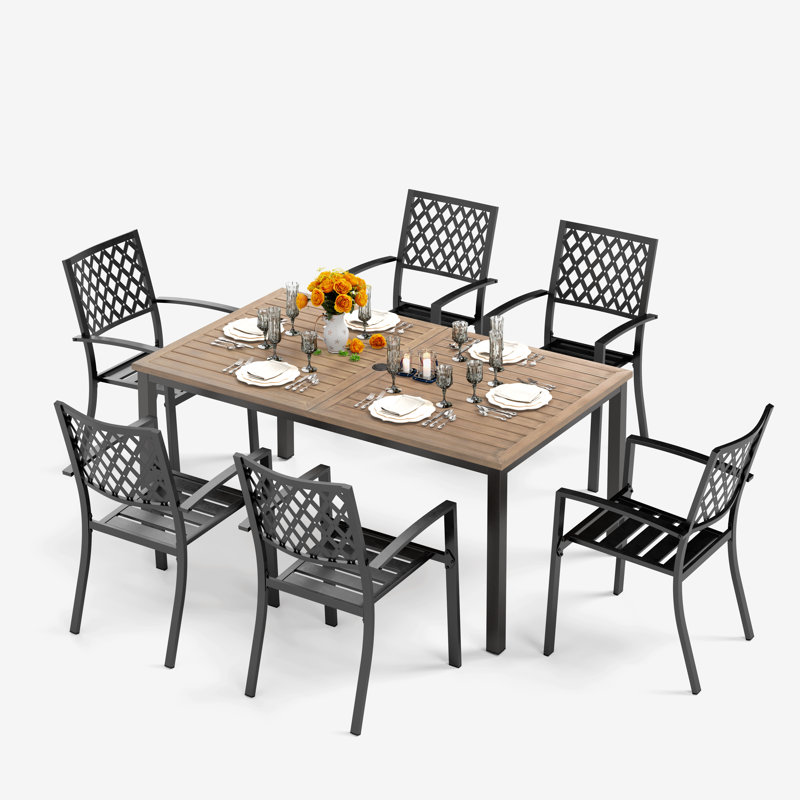 Ensemble de salle à manger rectangulaire pour 6 personnes 63,77 po Alyah
