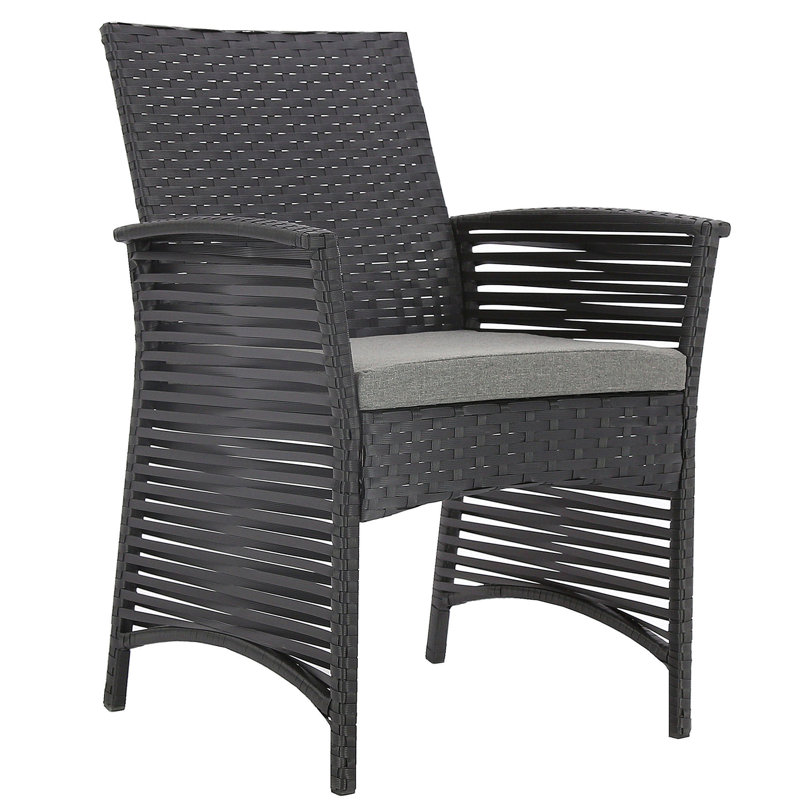 Chaise de patio avec coussins ClipperCove, Noir