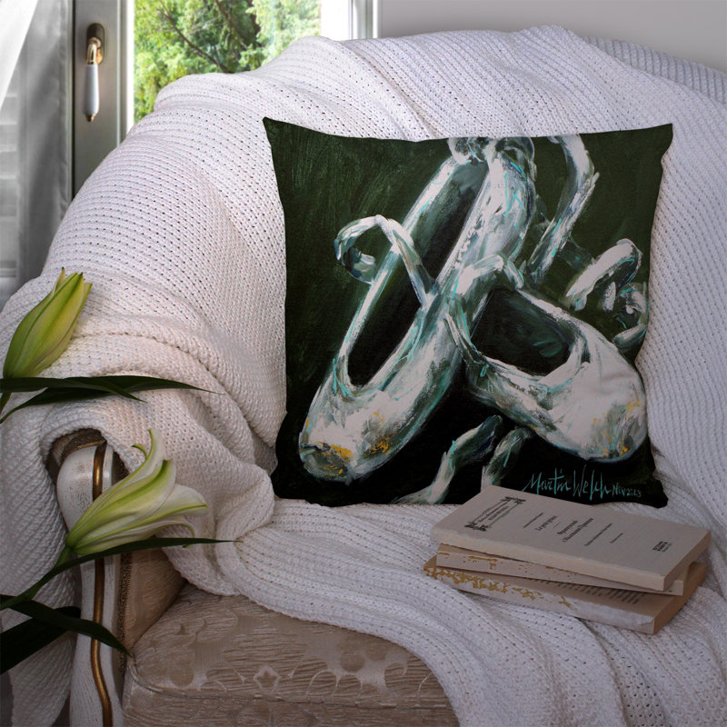 Coussin décoratif intérieur/extérieur ballet golden orteils, H 14 po x l 14 po x P 4 po