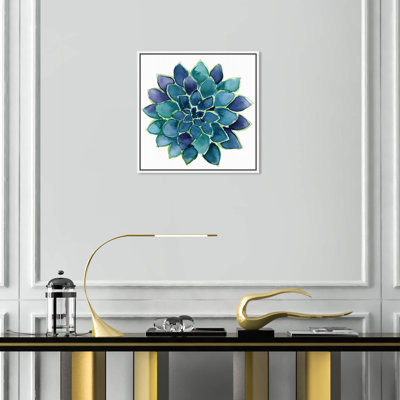 «Succulent Lovers», reproduction d'art sur toile bleue moderne pour plante d'intérieur
