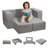 Boneless Modular Kids Play Couch 4Pcs DIY Creative Child Sectional Sofa Dark Grey