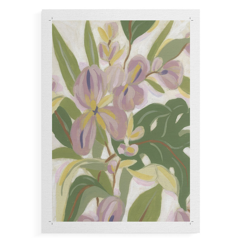 Orchidée tropicale brossée II - impression sur toile seulement - non encadrée, H 36 po x l 24 po