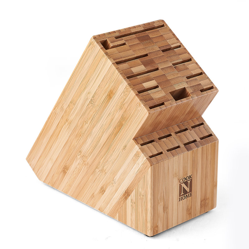 Cook N Home 20-Slot Natural Bamboo Knife Storage Block