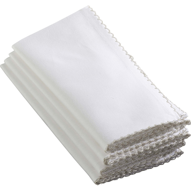 Serviette de table en coton 20 po Vessie, Argent, 18 po x 18 po