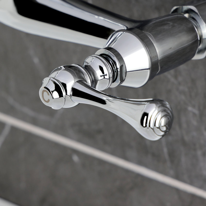 Robinet de cuisine mural Kingston, Chrome poli