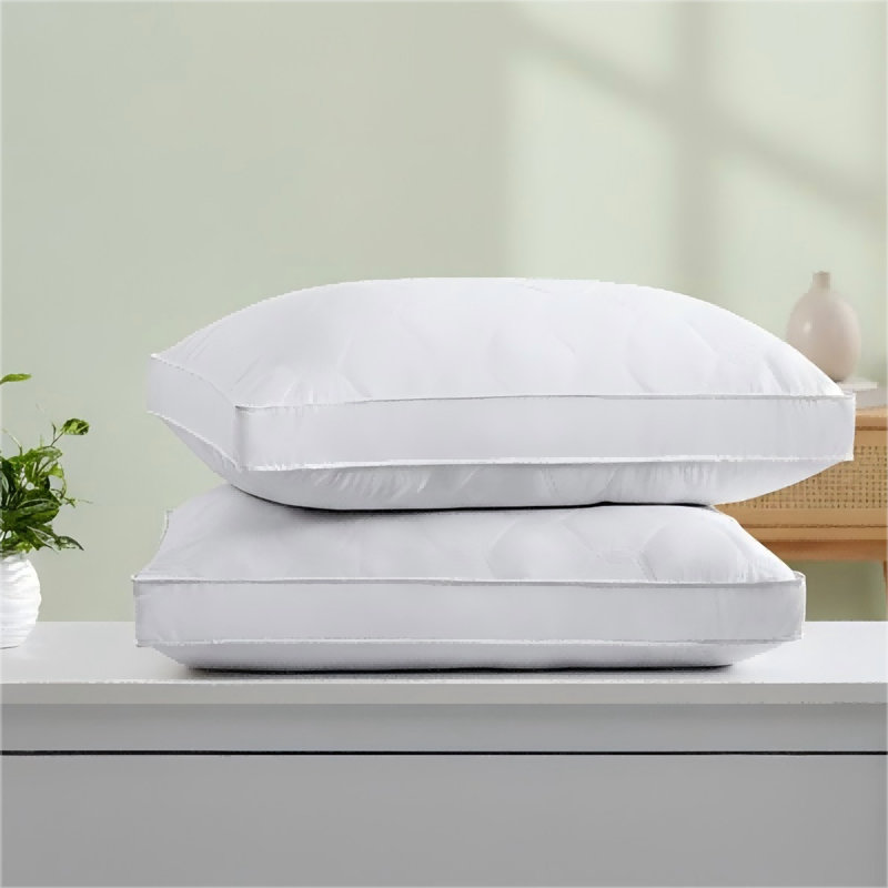 Down Blend Medium to Firm Support Pillow – Grey Goose Feather All-Season Bed Pillows for Back & Side Sleepers (Set of 2) 
