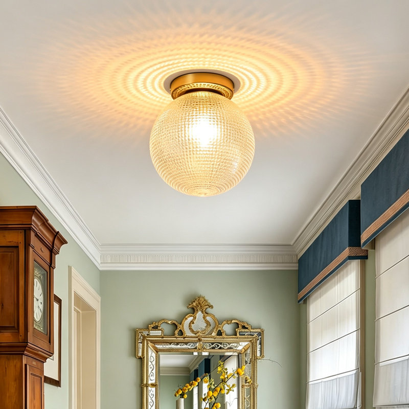 1 - Light Glass Globe Flush Mount Ceiling Light