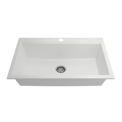 Évier de cuisine en granite à simple cuve L 34 po Baveno
