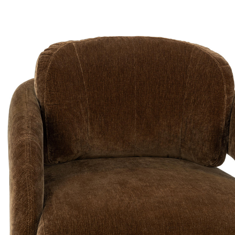 Salino Upholstered Fabric Lounge Accent Chair, Bronze Polyester