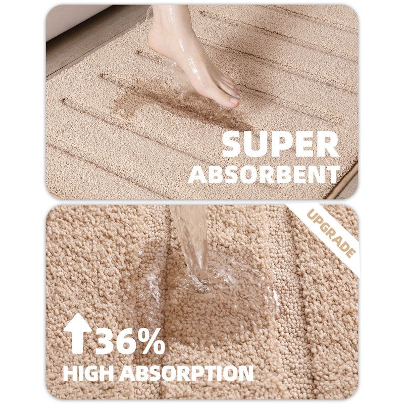 Tapis pour salle de bain Christofer, Single - 43" L x 24" W, Kaki