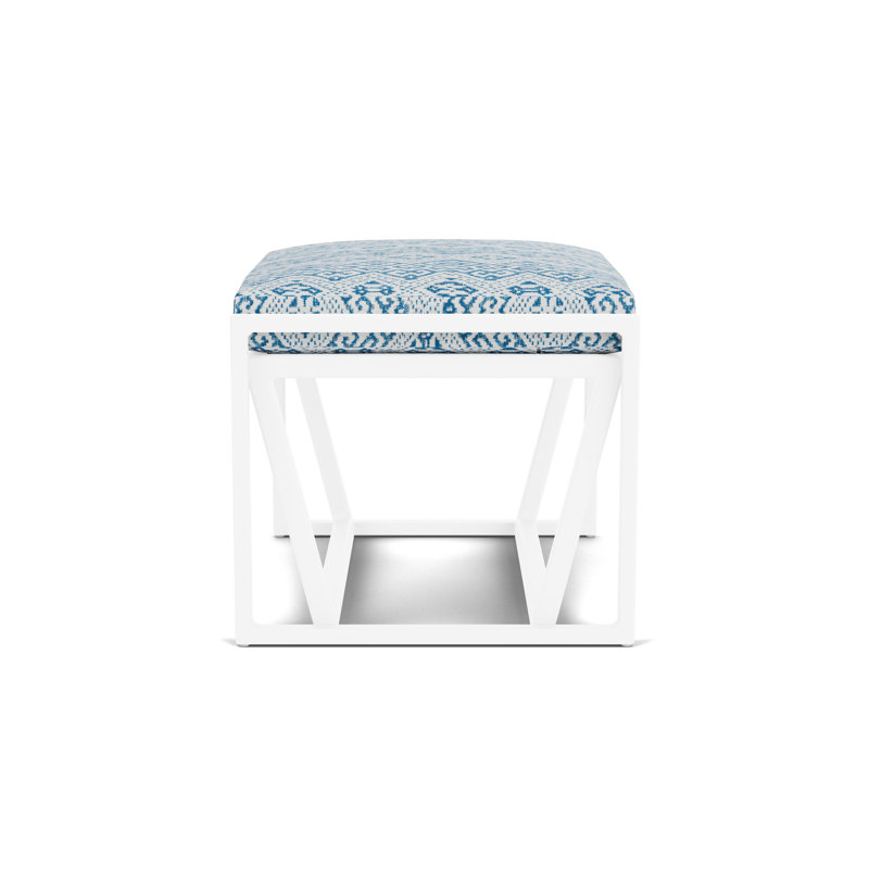 Summit Outdoor Ottoman, White, Aman Capri