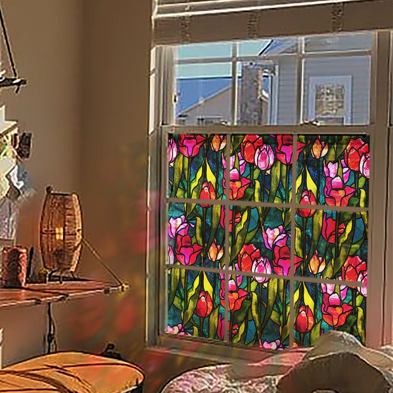 Red Tulip Static Cling Window Decal