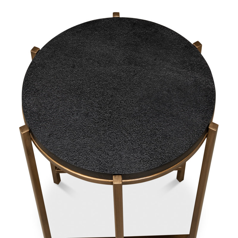 Shagreen End Table, Black