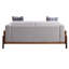Causeuse Pelton en tissu et finition noyer avec 2 coussins décoratifs