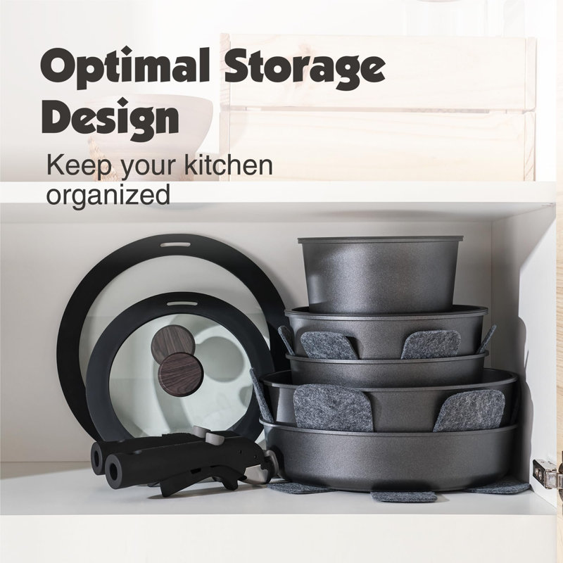 Tempe 17 - Piece Ceramic Cookware Set