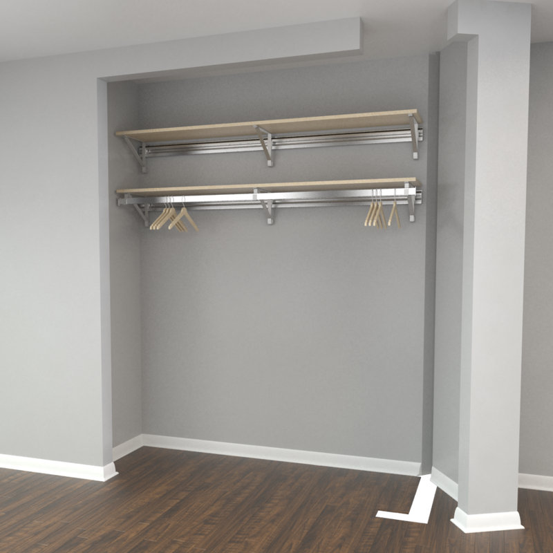 Single Shelf-Hang Closet System with Second Shelf (shelf only), White, 8.5"H x 36"W x 11.75"D
