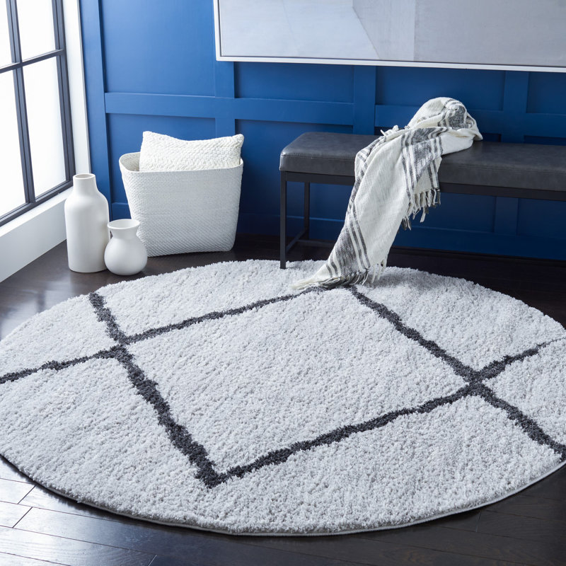 Tapis à poils longs Poulsbo, Rond 6 pi 7 po